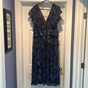 Elegant Blue Floral Ted Baker London/Nordstroms special occasion maxi dress